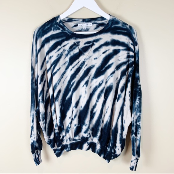 Young Fabulous & Broke Tops - Young Fabulous & Broke Blue Tan Tie Dye Sweatshirt Small